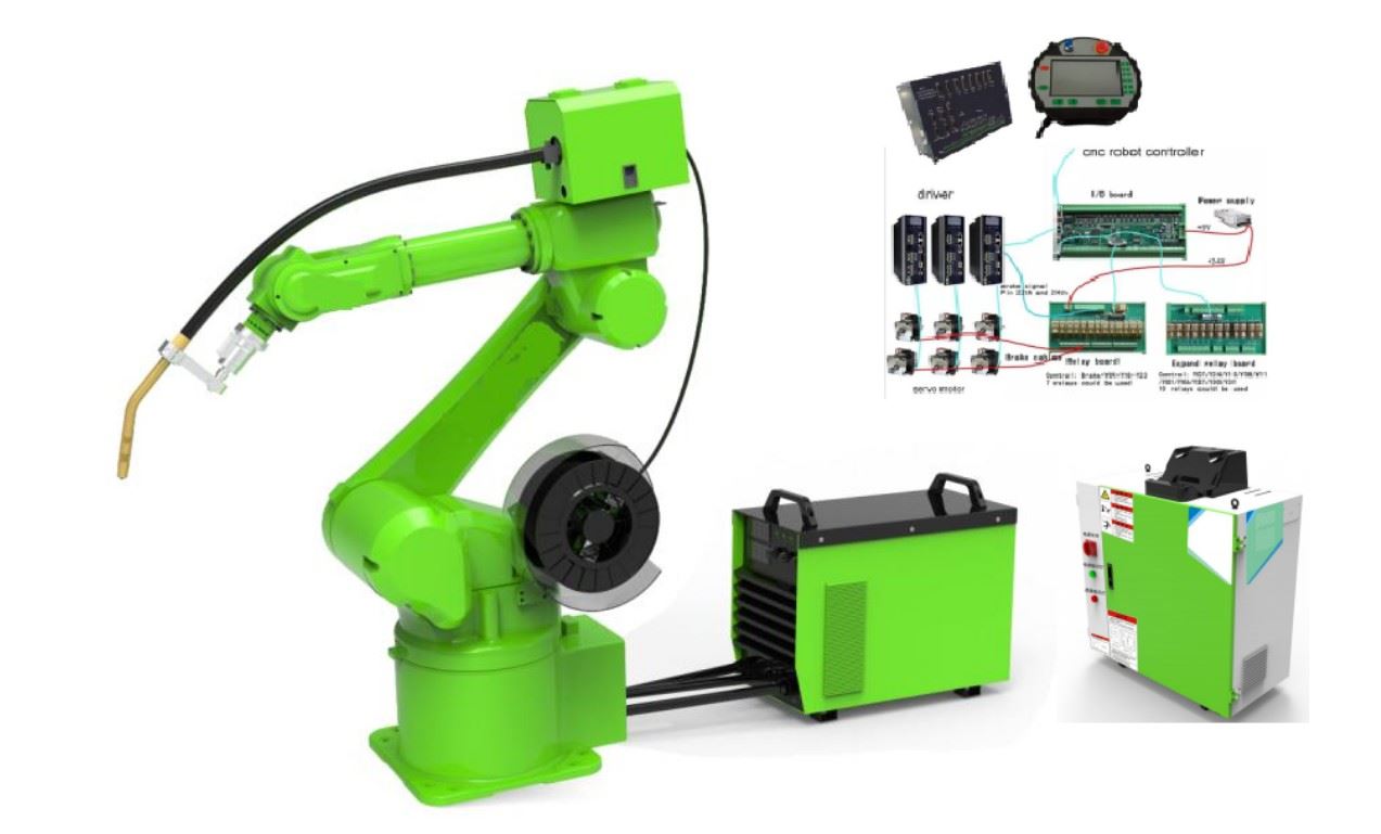 6 To 9 Axis Robot Arm Is Working On The Welding With Actual Application Case